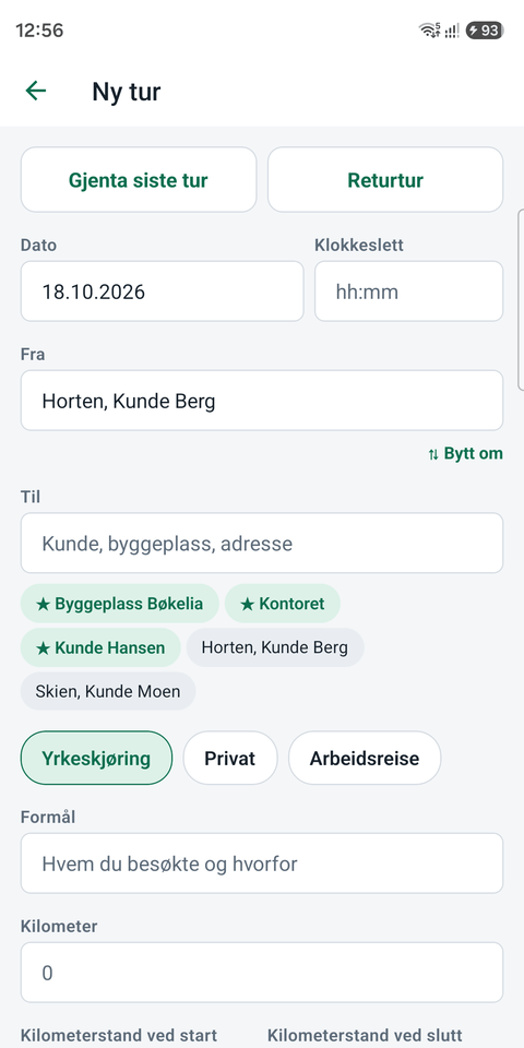 Akstur — a new trip, two taps