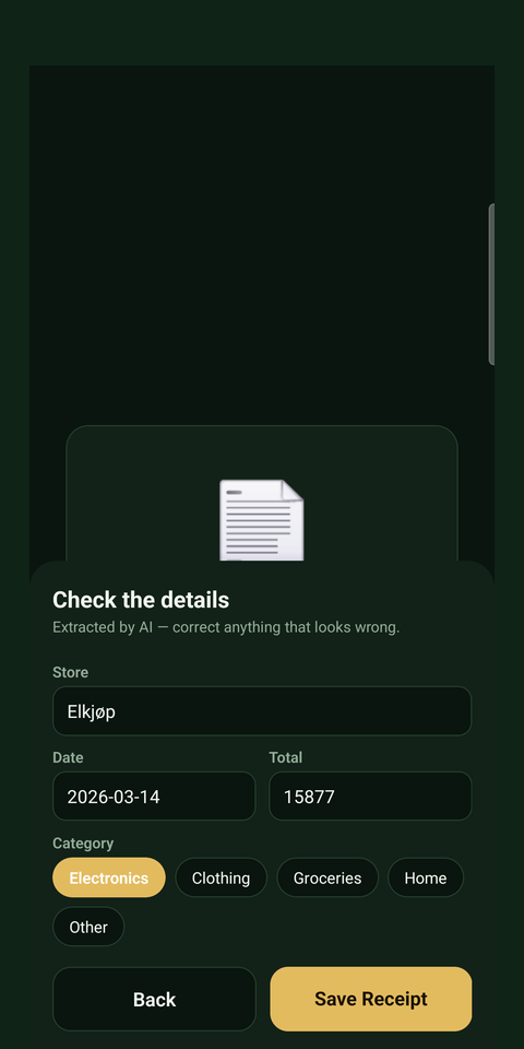 Kvitro reading an emailed PDF receipt