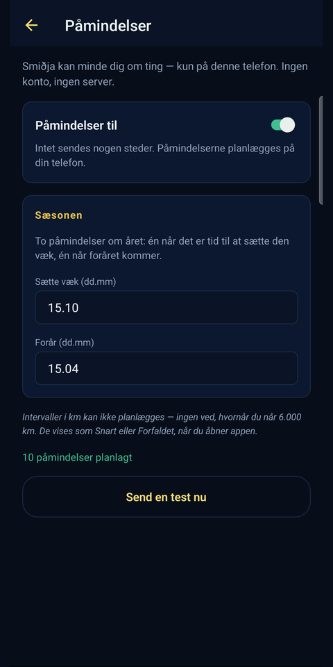 Smiðja — sæsonpåmindelser