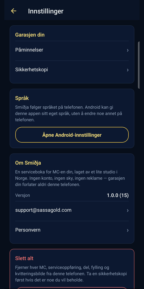 Smiðja — sesongpåminnelser