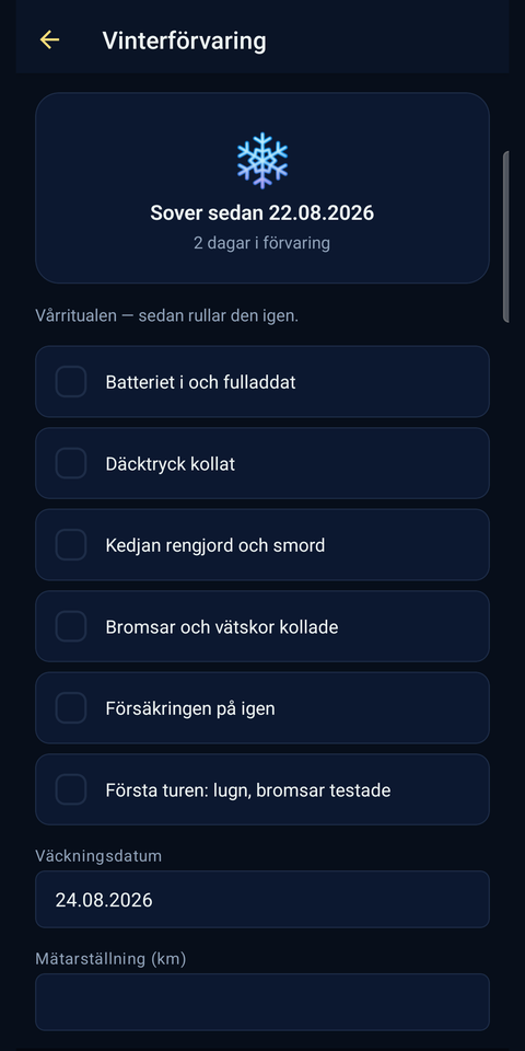 Smiðja — vinterförvaring, med dagarna räknade