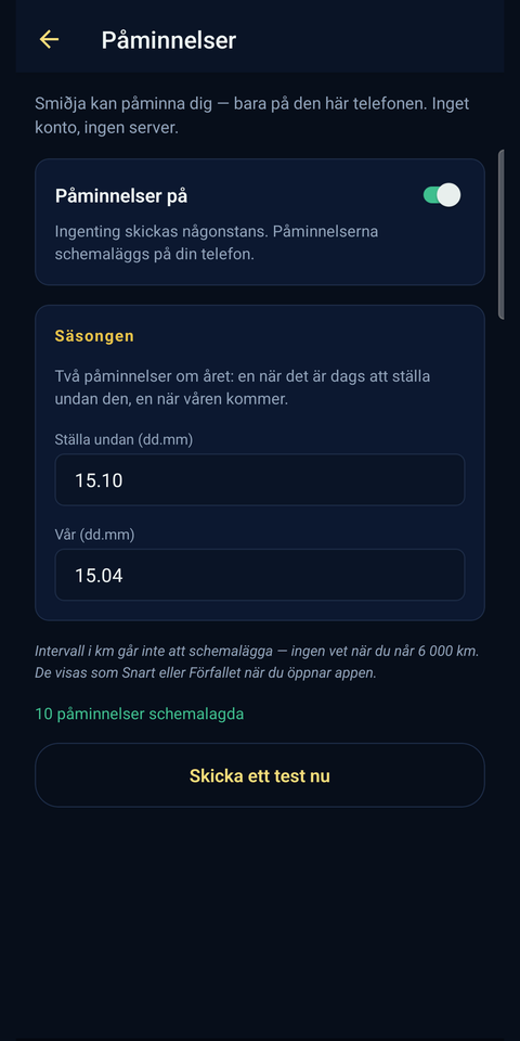 Smiðja — säsongspåminnelser